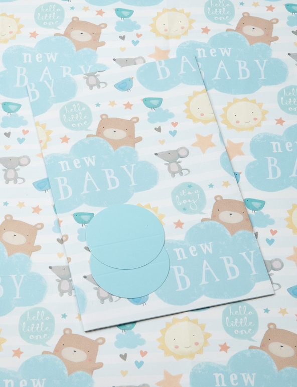 2 Cute Baby Boy Wrapping Paper Image 1 of 1