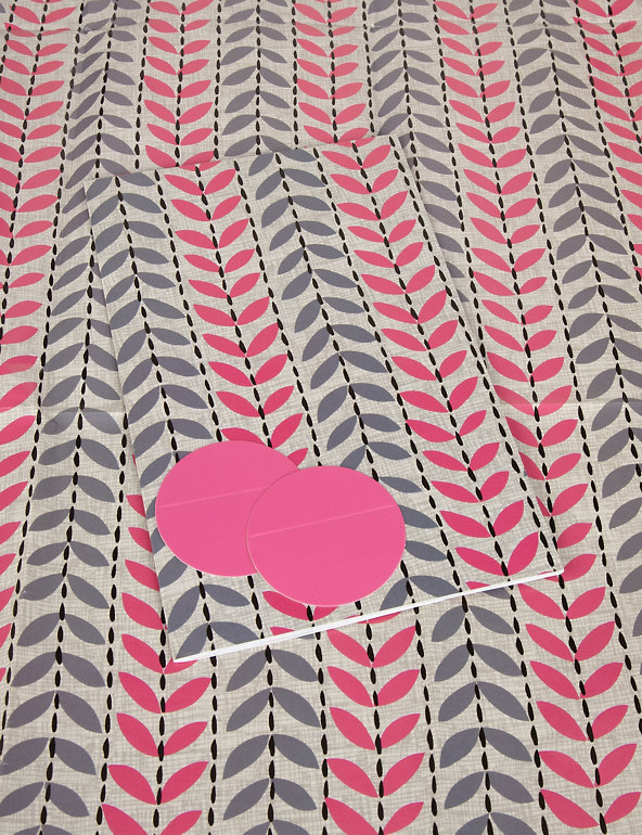 2 Grey & Pink Leaf Wrapping Paper Image 1 of 1