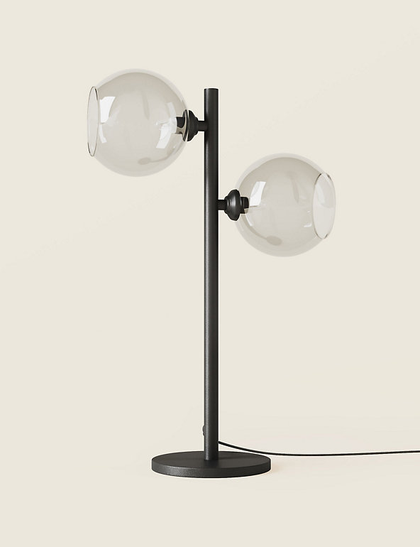 2 Light Globe Table Lamp M S, Black Metal Globe Table Lamp