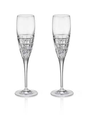 2 Linear Champagne Glasses M&S