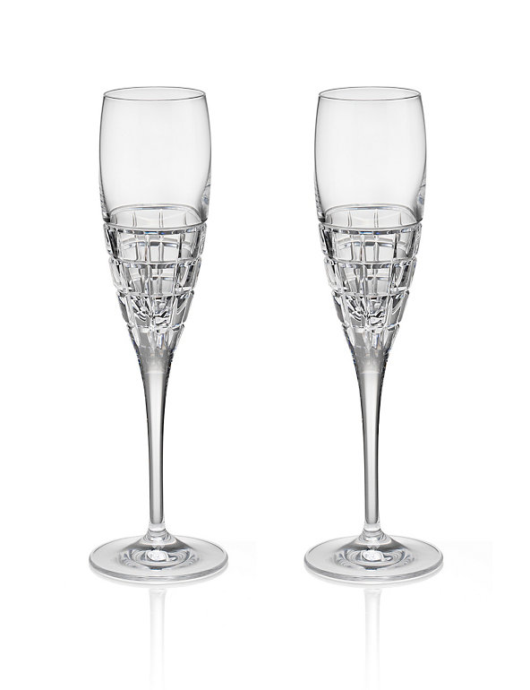 2 Linear Champagne Glasses Image 1 of 2