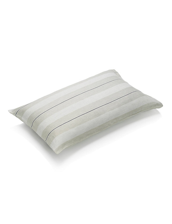 2 Natural Linen Cotton Stripe Pillowcases Image 1 of 2