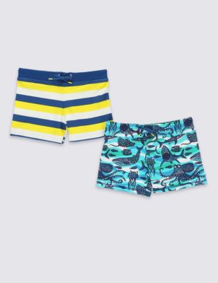 2 Pack Assorted Swim Shorts (1-7 Years) Image 1 of 2