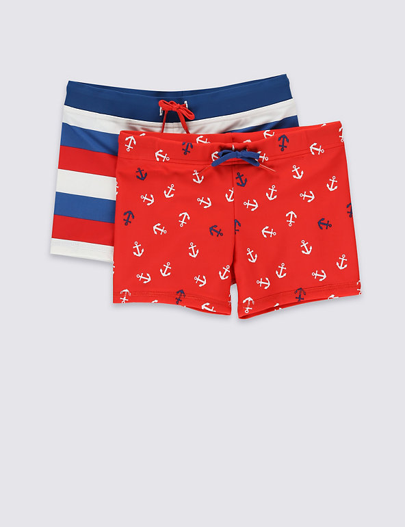 2 Pack Assorted Swim Shorts (1-7 Years) Image 1 of 2