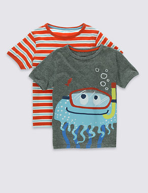 2 Pack Assorted T-Shirts (1-7 Years) Image 2 of 6