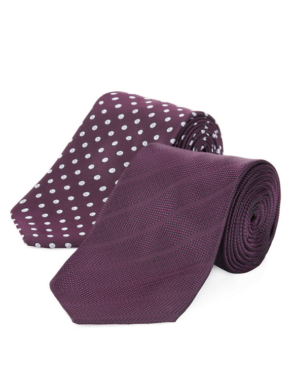 2 Pack Assorted Ties with Stain Resistance Image 1 of 1