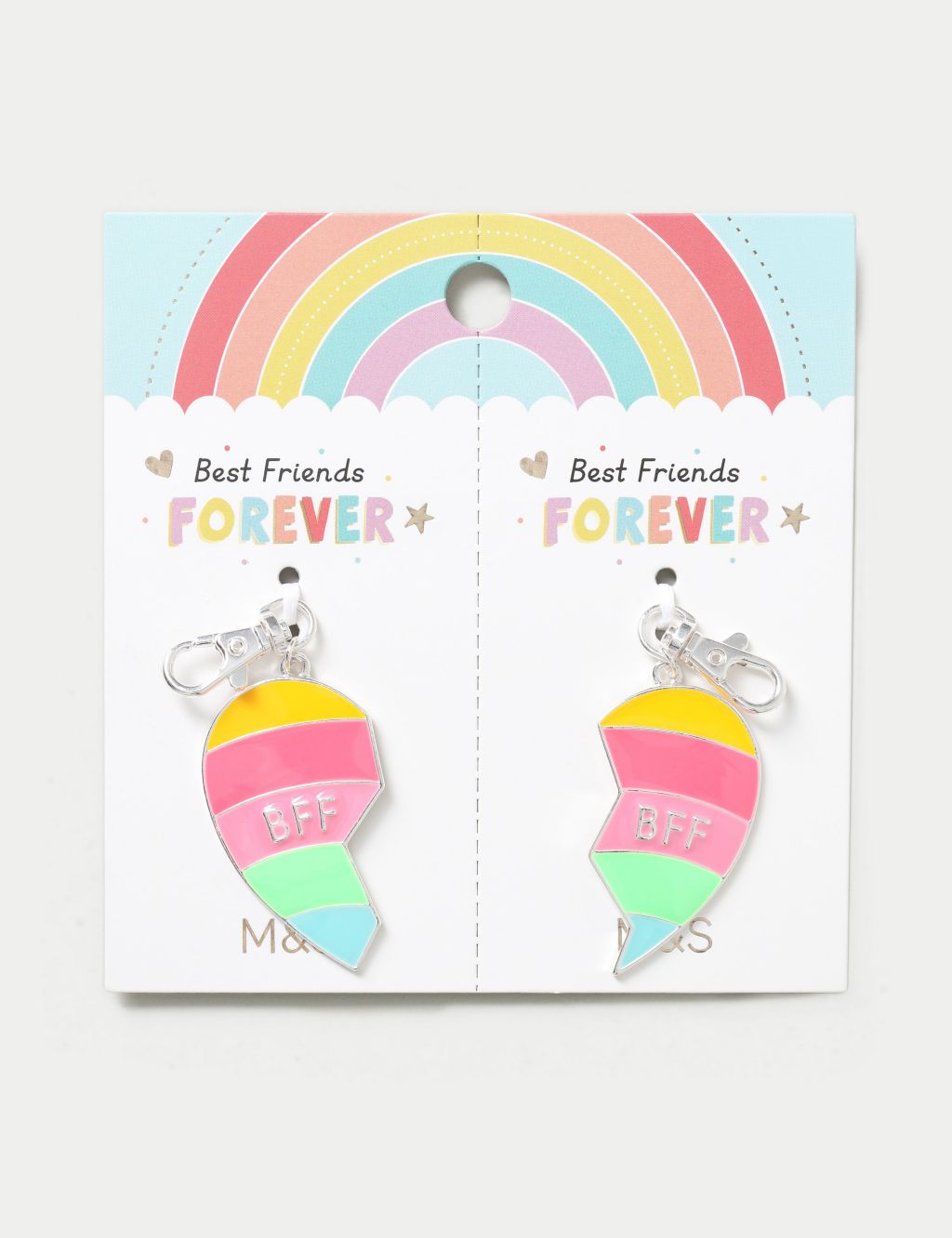 2 Pack BFF Heart Keyring 3 of 3