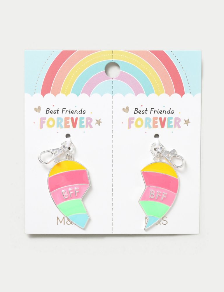 2 Pack BFF Heart Keyring 1 of 3