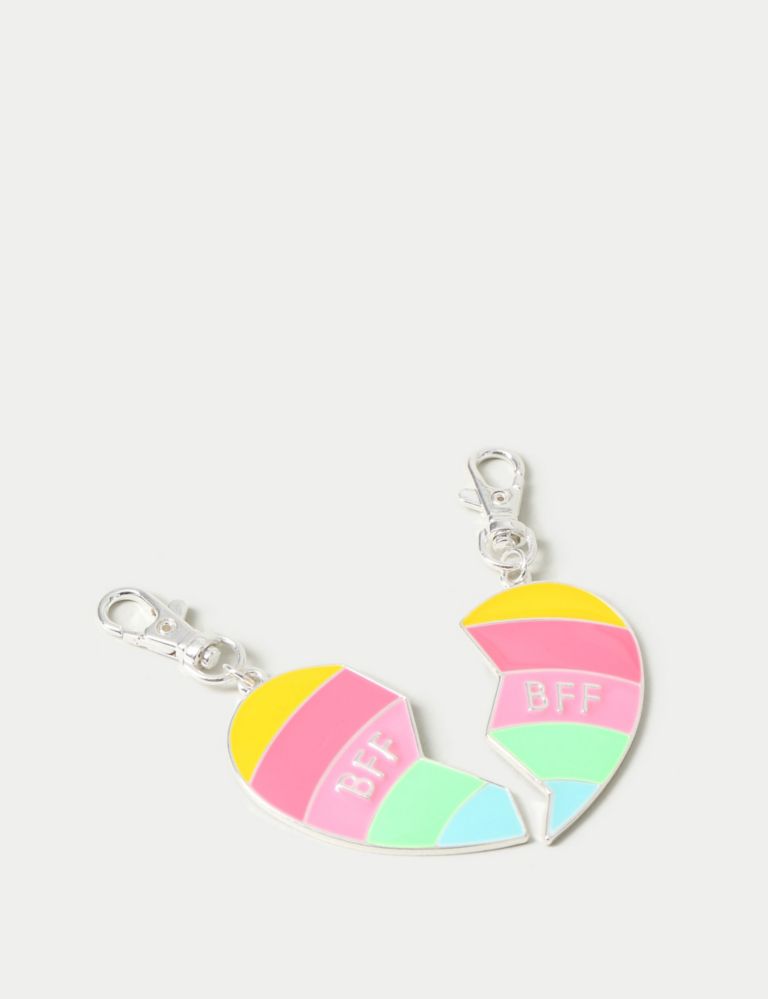 2 Pack BFF Heart Keyring 2 of 3