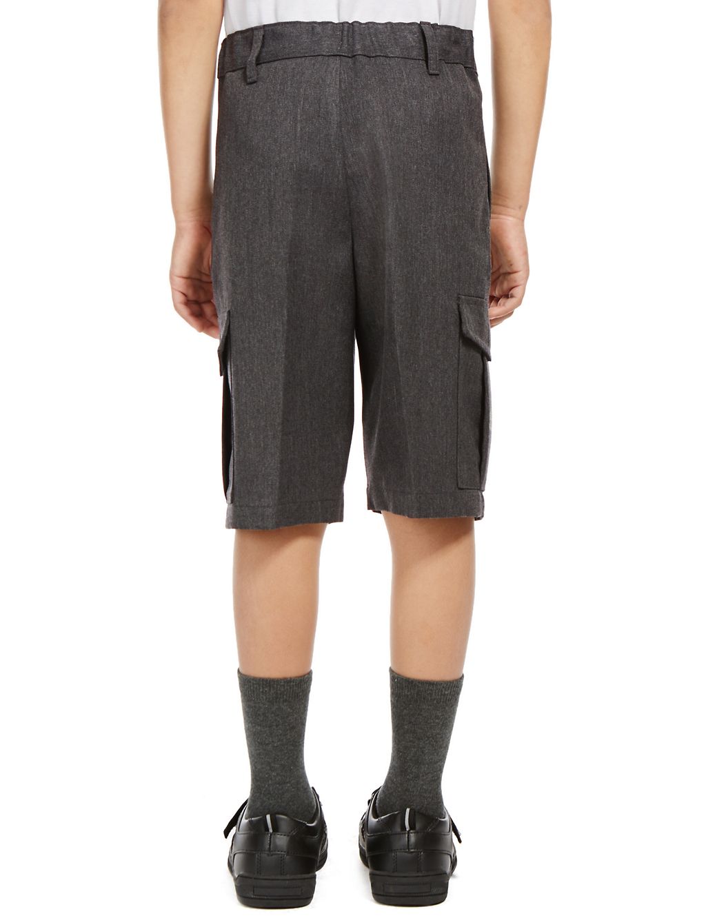 2 Pack Boys' Crease Resistant Adjustable Waist Cargo Shorts with Triple Action Stormwear™ 2 of 4
