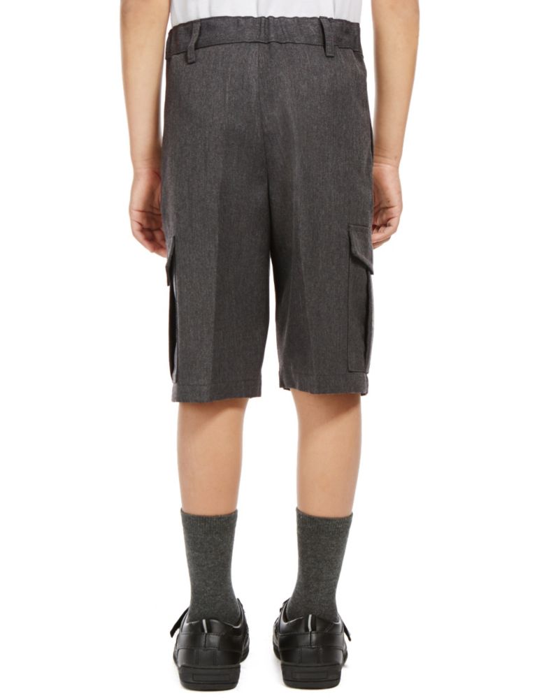 2 Pack Boys' Crease Resistant Adjustable Waist Cargo Shorts with Triple Action Stormwear™ 3 of 4