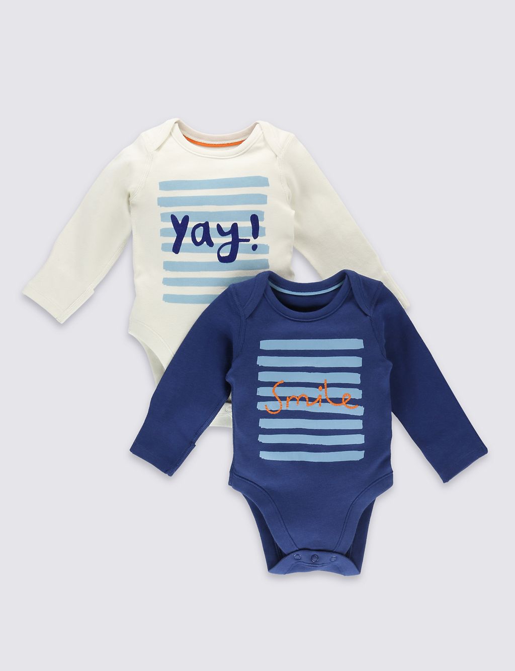 2 Pack Boys' Pure Cotton Bodysuits 3 of 6