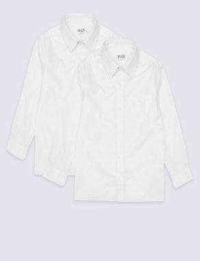 2 Pack Boys' Pure Cotton Regular Fit Shirts Image 2 of 7