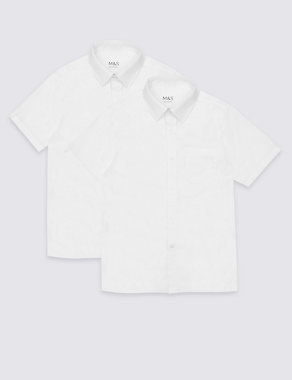 2 Pack Boys' Pure Cotton Regular Fit Shirts Image 2 of 5