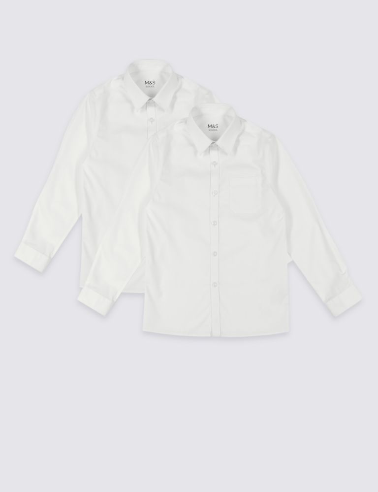 2 Pack Boys' Pure Cotton Slim Fit Shirts 2 of 4