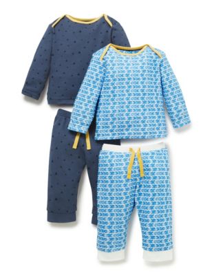 2 Pack Boys Geometric Print Pyjamas Image 1 of 2