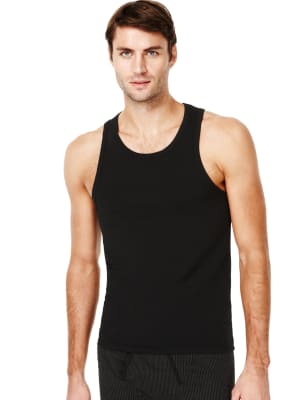 2 Pack Cool & Fresh™ Pure Cotton Ribbed Vests with StayNEW™, M&S  Collection