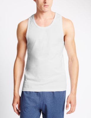 PUMA Men's 3 Pack Ribbed Tank Tops, White/Gray/Black, Small