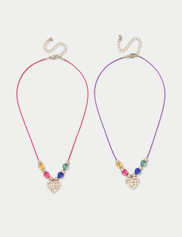 2 Pack Corded BBF Heart Necklace 2 of 3