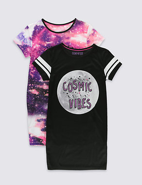 2 Pack Cosmic Vibes Nightdress (6-16 Years) Image 2 of 6