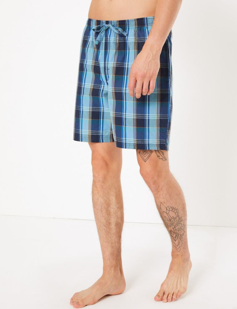 2 Pack Cotton Checked Pyjama Shorts 5 of 5