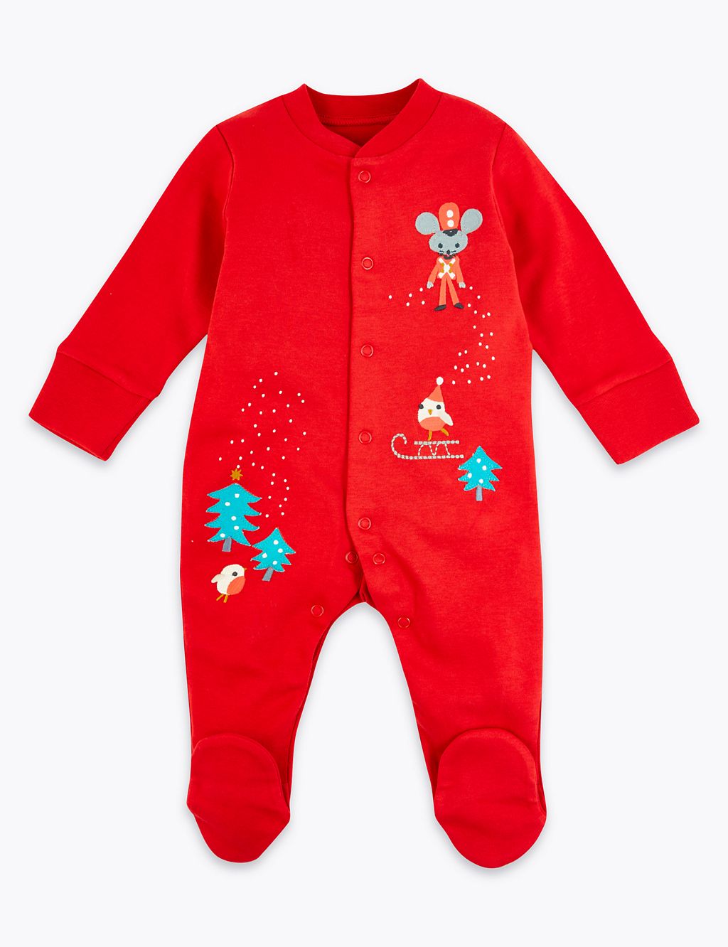 2 Pack Cotton Christmas Sleepsuits (7lbs-18 Mths) 2 of 6