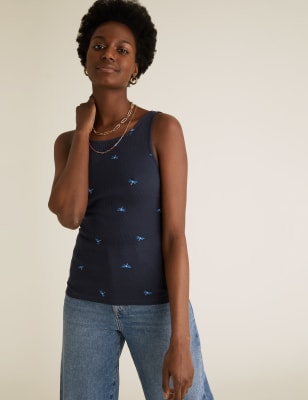 ladies printed vest tops uk