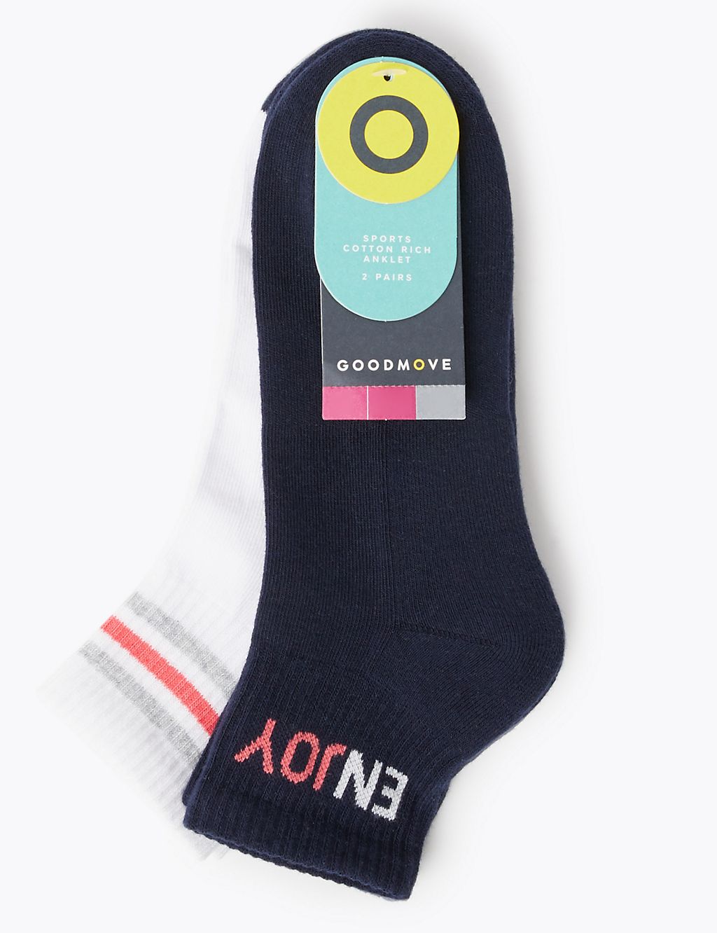 2 Pack Cotton Rich Active Anklet Socks 2 of 2
