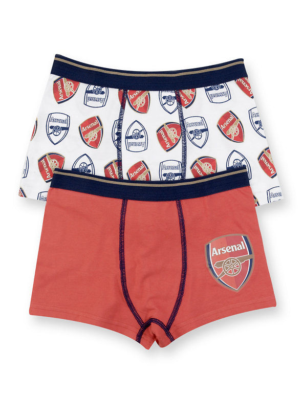 2 Pack Cotton Rich Arsenal Football Club Trunks Image 1 of 2