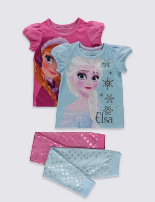 2 Pack Cotton Rich Disney Frozen Pyjamas (1-10 Years) Image 2 of 6