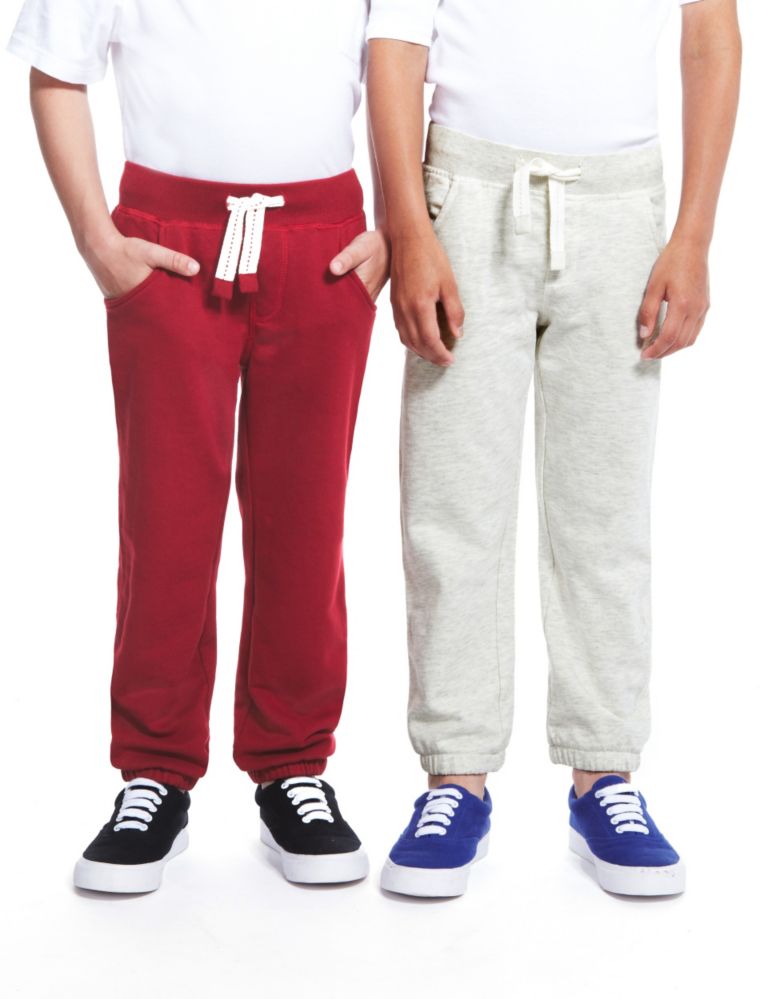 2 Pack Cotton Rich Drawstring Joggers 1 of 7