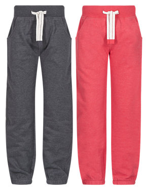 2 Pack Cotton Rich Joggers (1-7 Years) Image 2 of 3
