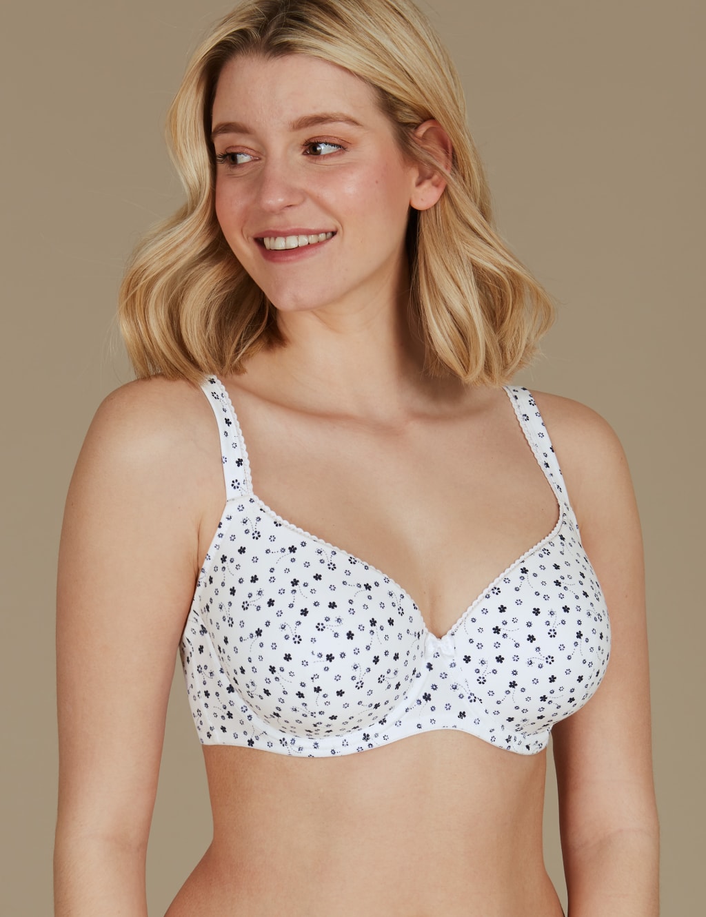 2 Pack Cotton Rich Padded Full Cup Bras AE M&S Collection M&S