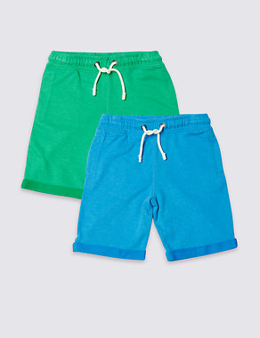 2 Pack Cotton Rich Shorts (3-14 Years) Image 2 of 5