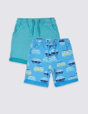 2 Pack Cotton Rich Shorts (3 Months - 5 Years) Image 2 of 5