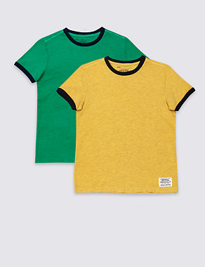 2 Pack Cotton Rich T-Shirts (3-14 Years) Image 2 of 5