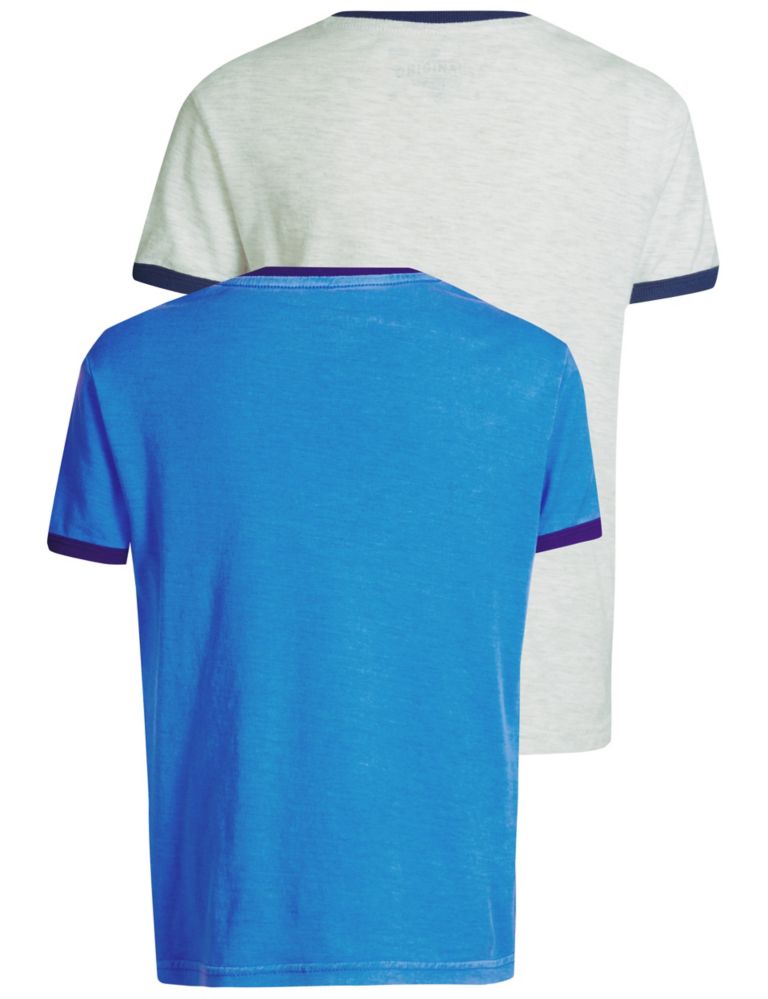 2 Pack Cotton Rich T-Shirts (3-14 Years) 6 of 6