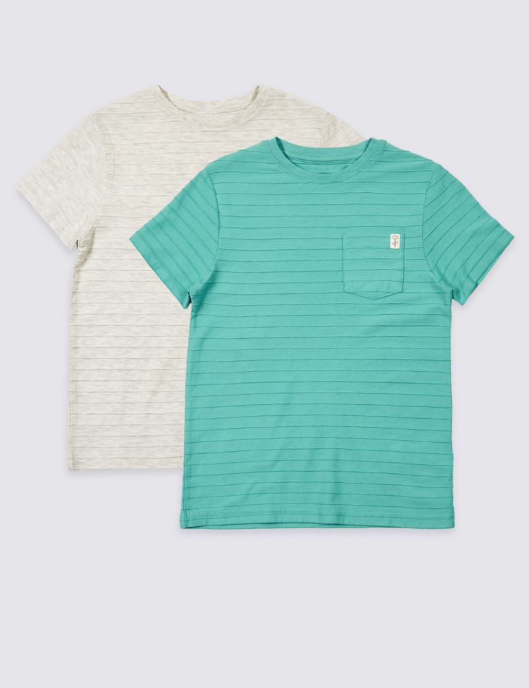 2 Pack Cotton Rich T-Shirts (3-16 Years) 1 of 4