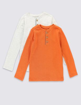 2 Pack Cotton Rich Waffle T-Shirt (1-7 Years) Image 2 of 5