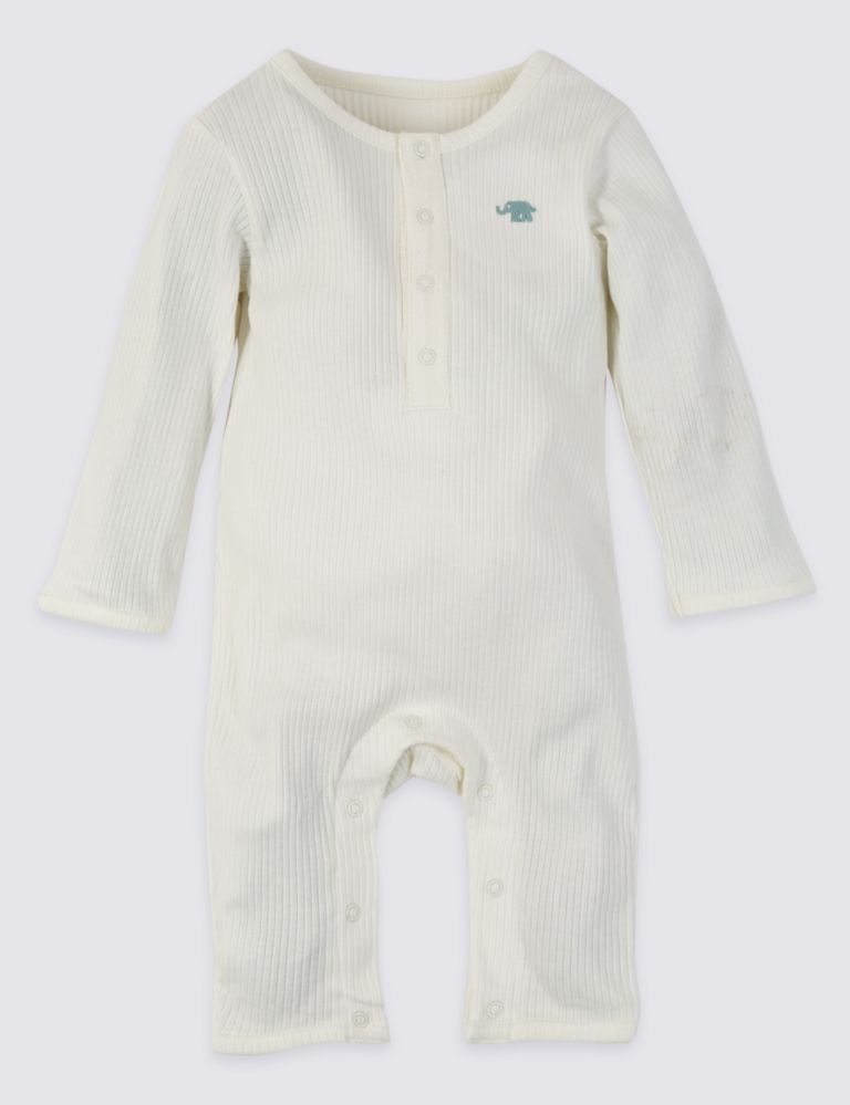2 Pack Cotton Unisex Sleepsuits (7lbs-12 Mths) 2 of 5