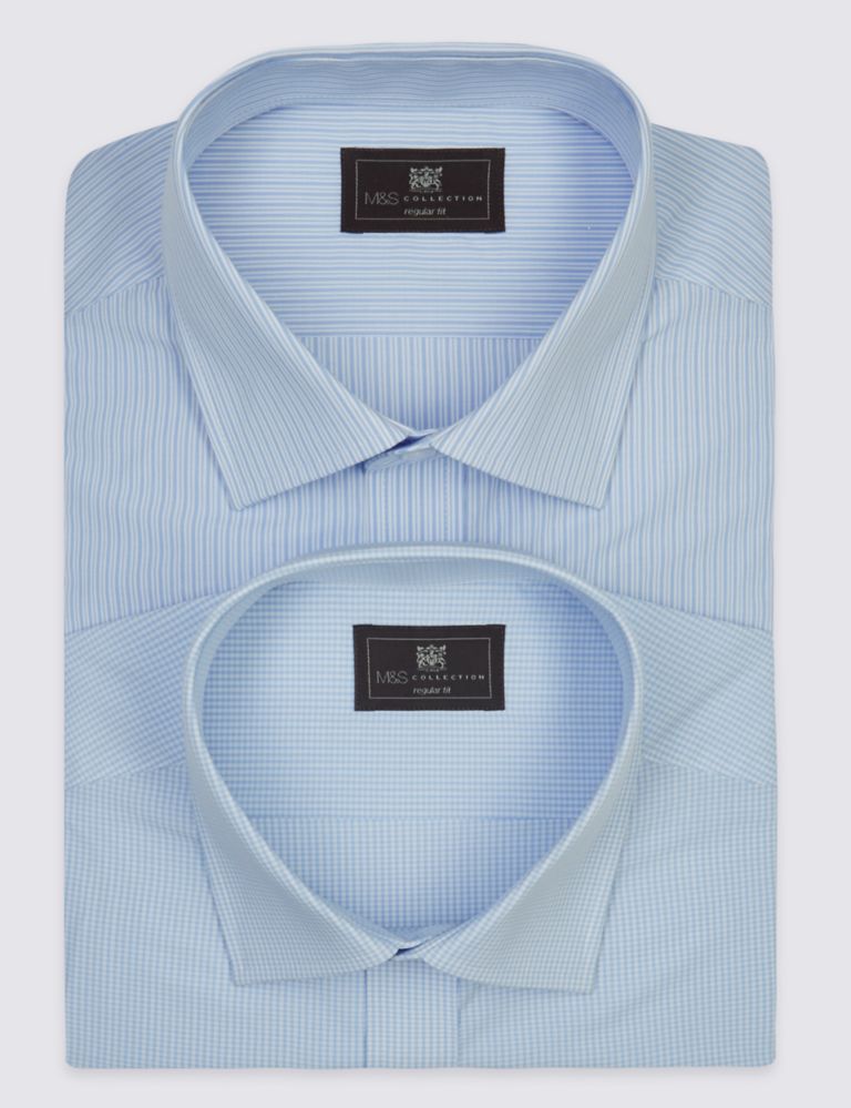 2 Pack Easy to Iron Regular Fit Shirts 2 of 4