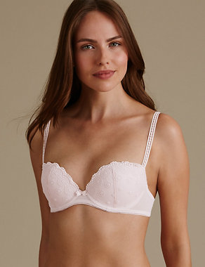 2 Pack Embroidered Padded Push-Up Bra A-E Image 2 of 5