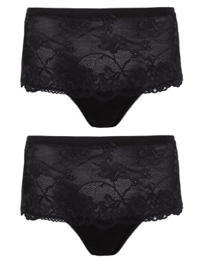 2 Pack Floral Lace High Rise Shorts Image 2 of 4