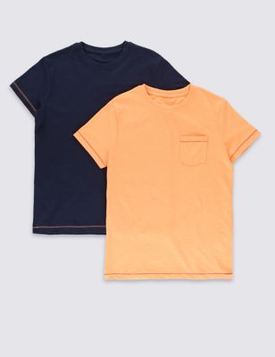 2 Pack Front Pocket T-Shirts (5-14 Years) Image 2 of 6