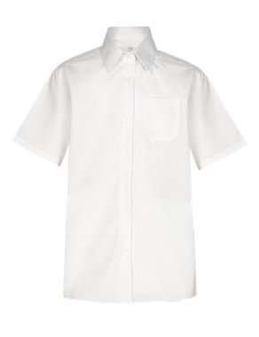 2 Pack Girl's Ultimate Non-Iron Short Sleeve Blouses with Stainaway™ in Shorter & Longer Lengths Image 2 of 5