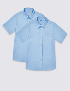 2 Pack Girls' Regular Fit Non-Iron Blouses Image 2 of 5