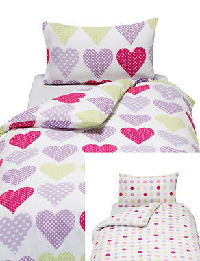 2 Pack Heart & Dot Print Bedding Set Image 2 of 3