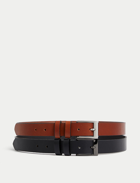 2 Pack Leather Smart Belts Image 1 of 2