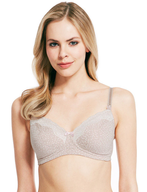 NEW M&S 2 PACK NON WIRED COTTON LINED CUPS  MATERNITY NURSING BRAS 36F