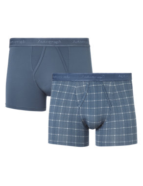 2 Pack Microskin Chambray Grid Checked Trunks Image 2 of 4